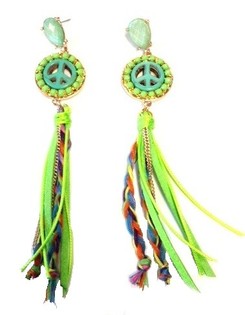 Pendientes Verdes Símbolo de la Paz Ibiza (1 ud.)
