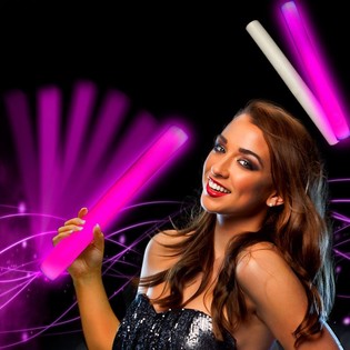 Bastón LED de Espuma ROSA - Palo de Fiesta - 24 uds