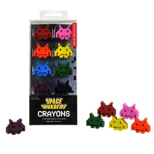 8 PIEZAS LÁPICES DE CERA SPACE INVADERS EN CAJA (12 uds.)