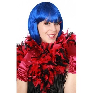 Boa de Plumas Roja y Negra 180 cm (6 uds.)