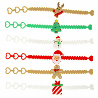 Pulseras navideñas de silicona para niños (12 unidades)