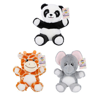 ANIMALES DE LA SELVA DE PELUCHE - 19CM - DISEÑOS MIXTOS (12 uds.)