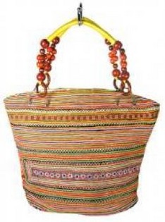 Bolso B-Fair Beads Amarillo/Marrón - Hecho a Mano